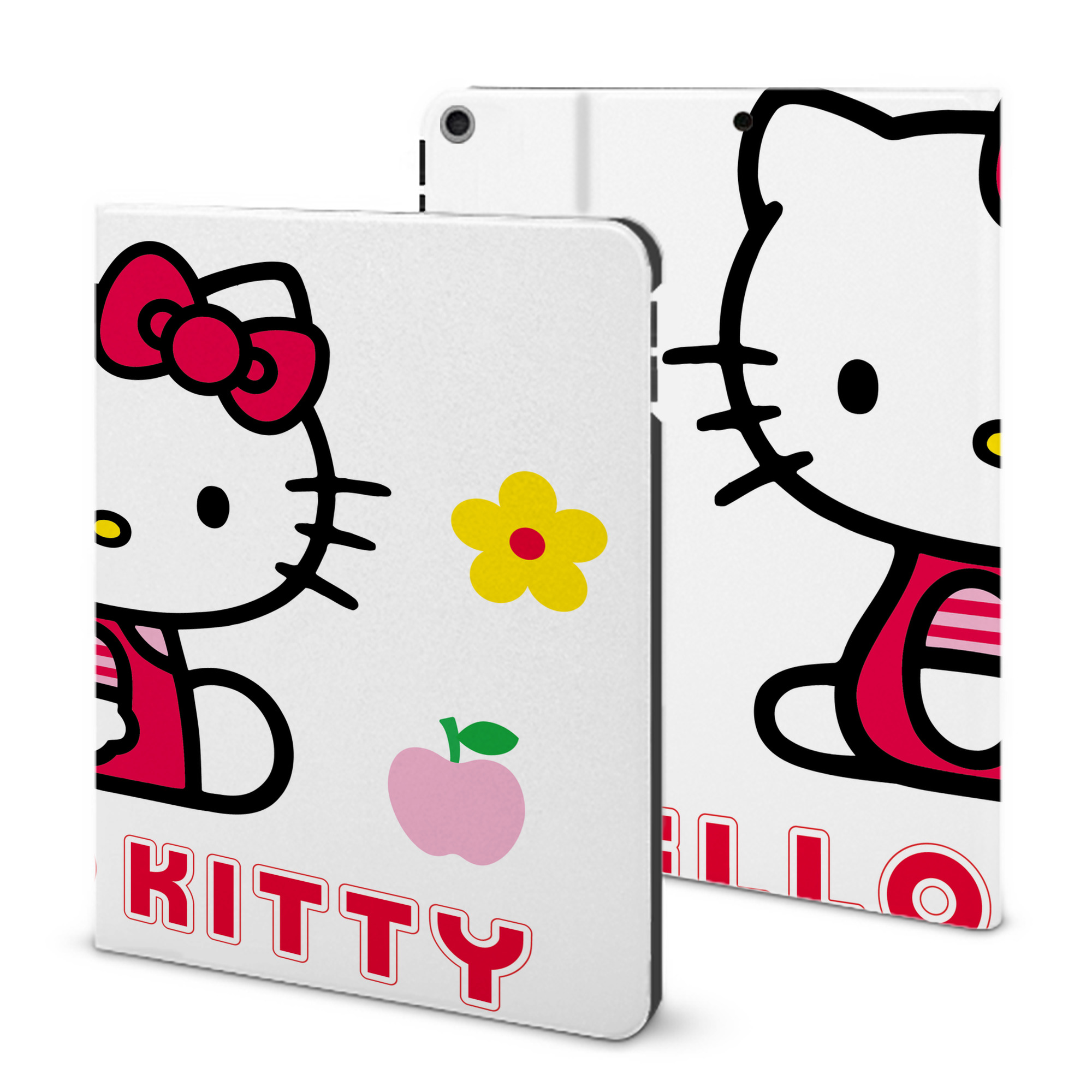 （画像用） Hello Kitty ハローキティ IPad ケース ブック型 PUレザー TPU 耐衝撃 軽量 薄型 ペン収納なし 全面保護 IPad 各モデル対応